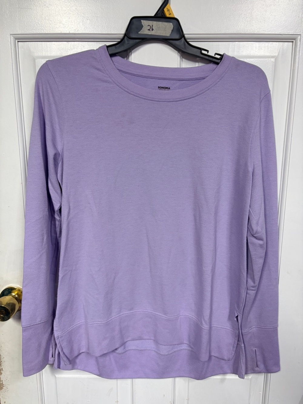 Sonoma Lilac Long-Sleeve Crewneck Top